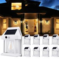 Solar Tungsten Wall Lights Outdoor Dusk to Dawn Motion Sensor Light Waterproof Solar Porch Lights with 3 Modes for Patio Garage