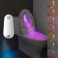 LED Smart Motion Sensor Night Light, Toilet Seat Lights, USB rechargeable 8Color Lamp for Summer