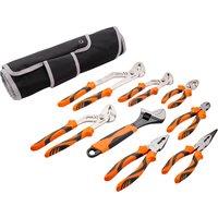 SucceBuy 8-Piece Pliers Set 8" Linesman's Pliers 6" Slip Joint Pliers Long Nose Pliers 6" Diagonal Cutter 10" Adjustable Wrench