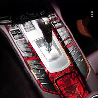 Suitable for 970 971 Interior Stickers, Forged carbon film for Central Control Gear Shift for Porsche Panamera 2010-2023