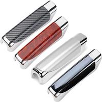 Universal Car Handbrake Grip Protect Cover Styling Wooden Carbon Fiber Decor High Quality ABS Smooth SUV Interior Accessory