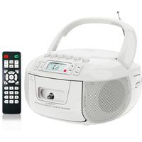 Portable CD player with cassette recorder Bluetooth CD cassette boombox with AM FM radio and remote USB MP3 playable