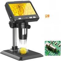 4.3'' Digital Microscope 1200X USB Microscope 1080P Video Microscope for Adult Soldering 8 LEDs Compatible with Windows/Mac OS