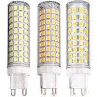 10Pcs G9 LED 9W 15W 20W 25W 136 LEDs Ceramics corn wick with no flicker frequency 110-220v led bulb insertion height