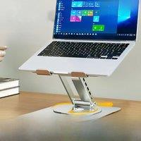 Notebooks Laptop Computer Stand Docking Station Hub Usb Type C Holder 360Rotating Adjustable Aluminium Notebook Cooler Stand