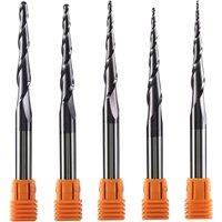 1PC Solid Carbide End Mill 4mm 6mm 8mm Ball Nose Tapered End Mills Router Bits CNC Taper Wood Metal Milling Cutter