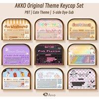 Akko Original Cute Theme MOG/MOA/MAO Profile PBT Keycap Set 5-side Dye-sub ANSI/ISO Layout Girl Keycaps Gift Round Bun Mushroom