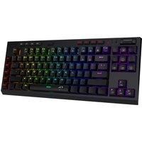 Redragon K596 Wired RGB Mechanical Gaming Keyboard, 87 Keys TKL Compact Keyboard Wrist Rest, Red Switches