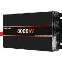 POWLAND Pure Sine Wave Inverter DC 12V 24V To AC 220V 8000W 6000W Portable Power Bank Converter LCD Solar Inverter EU Socket