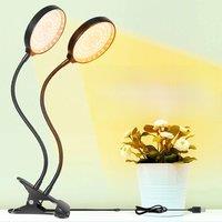 LED Plant Grow Light Full Spectrum USB Vegs Growth Fill Lamp 360Adjustable Gooseneck Dimmable Timing Auto On/Off with Clip 5V