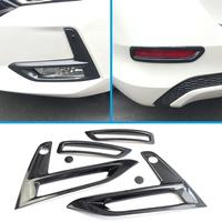 Exterior Car Front & Rear Fog Lights Lamps Decoration Cover Trim For 2020-2023 Nissan Sentra ABS Carbon Fiber