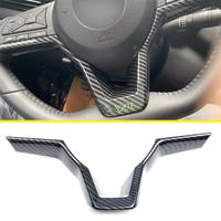 Carbon Fiber Interior Steering Wheel Cover Trims Frame For Nissan Sentra Rogue Altima Qashqai X-Trail Kicks Juke Versa Micra