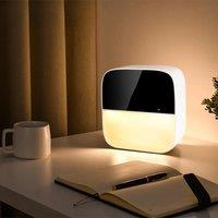 Table Lamp Alarm Clock, Dimmable Warm Night Light?Digital Beside Lamp for Kids, Adults, Party, Bedroom, Camping, Home Use