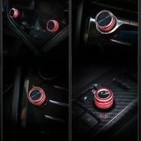 5pcs/Set Car Air Conditioning Volume Radio Button Knob Cover Aluminum Decorative Ring for For Toyota