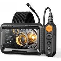 5" IPS Big Screen Industrial Endoscope 8mm 1080P HD Dual Lens Endoscope IP67 Waterproof Semi-Rigid Cable pipe inspection camera