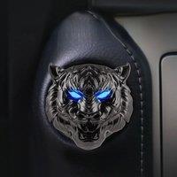 Car Ignition Button Cover Push to Start Button Cover Anti Scratch Car Switch Button Decoration Ring Car Accessories Tiger Head