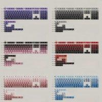 Double Shot OEM Keycaps Gradient Backlight Through Transparent Top Print Letters Pbt Big Set Key Caps For Mechanical Keyboard