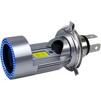 H4 LED Headlight Bulb Motorcycle Hi/Lo Beam with Angel Eye Daytime Running Light 25W 3000LM Super Bright 6000K
