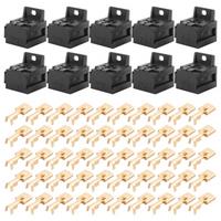 Car Auto 30A-80A Relay Bracket Terminal Case Holder Relay Base Holder 5 Pin Socket with 50Pcs 6.3mm Terminals for Car