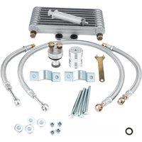 Motorcycle Engine Oil Cooler Cooling Radiator Kit 125Ml Aluminum Silver for Honda CB CG Engine