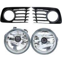 Pair Front Bumper Fog Light Lamps + Covers Kit for Toyota Prius 2004-2009 with Bulb 81221-52070 81211-52070