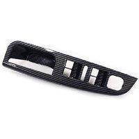 Side Grab Handle Carbon Fiber Door Window Switch Control Panel Cover Trims Frame for Jetta MK5 Golf