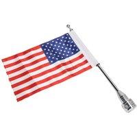 DCoration de Moto Universelle Drapeau de Montage Poteau RGlable pour Dyna Street Glide Road King Chrome