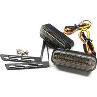 1 Pair Motorcycle Indicator Lights LED Flowing Turn Signal Indicators Running DRL Light Dynamic Amber+ Red Blinker
