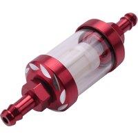 Aluminum Alloy Glass Motorcycle Gas Fuel Gasoline Oil Filter Moto Accessories For Atv Dirt Pit Bike Motocross Red