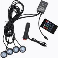 Car -Cigarette Lighter Plug LED Interior Atmosphere Neon Lights Strip Sound Music Control Floor Decor Remote Light
