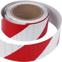 10m x 5cm Safety Warning Tape Reflective Tape Self adhesive Tape Reflective Strip Traffic Reflective Stickers Color: red + white