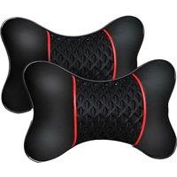 2Pcs New Pu Leather Car Seat Head Neck Rest Cushion Pad Headrest Pillow