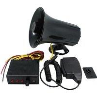 12V Police Siren Speaker 3 Tone Sound Volume Adjustment Vehicle Horn with Mic Loudspeaker Emergency Electronic PA System