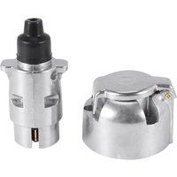 Trailer Accessories- 7 Pin Trailer Plug 12V Rv Sockets Towbar Towing 7Pin Metal Trailer Connectors