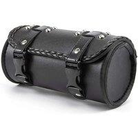 Motorcycle Fork Bag PU Leather Bicycle Handlebar Tool Pouch Sissy Bar Roll Storage Bag Saddle Bag, Universal