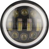 New Brightest 80W 5.75 Inch Round LED Projection Motorcycles Headlight Black