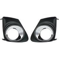 1 Pair Black & Electroplating / Matte Front Bumper Fog Lamp Covers Trim Bezel with Hole Replacement for Toyota Corolla 2011-2013