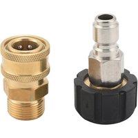 Pressure Washer Adapter Set, Quick Connect Kit, Metric M22 15Mm Female Swivel To M22 Male Fitting, 5000 Psi