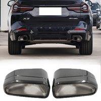 Car Exhaust Tip For BMW X3 G01 X4 G02 30i 2022+ Square Exhaust Pipe Black Muffler Tips Welding Exhaust System Nozzle Tailpipe