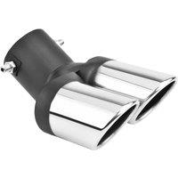 Car Universal 63mm Stainless Steel Dual Outlet Exhaust Pipe Muffler Tail Throat Muffler Tip Pipe Grilled Black