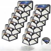 1-12 Pack Solar Lights Outdoor 100 LED Wall Lamp Motion Sensor Lights Waterproof Solar Street Light