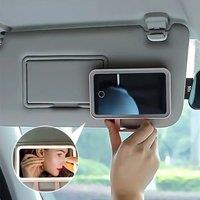 LED light mode stepless dimming sun visor vanity mirror Rechargeable touch sensor vanity mirror Convenient car vanity mirror