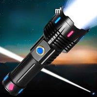 High Power Led Flashlights 18650 Fluorescence World's More Powerful Flashlight 4000m Rechargeable
