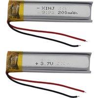 2pcs 3.7V 200mAh 0.74Wh Li-Polymer Li Battery 501040 Li-ion For Music Player GPS Recording Pen Car