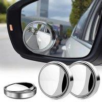 1/2Pcs 360 Degree Adjustable Blind Spot Mirror Car Auxiliary Rearview Convex Mirror Round Frame Wide Angle Mirrors Car Reverse