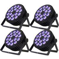 SHEHDS 4PCS Aluminum Alloy LED Flat Par 18x12W RGBW/18x18W RGBWA+UV LED Lighting DMX512 Disco