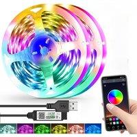 LED Strip Light With RGB 5050 Bluetooth Controller With Music Rhythm Suitable For Room Decoration And Ambient Lighting