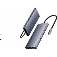 ?Limited Offer?Baseus USB Hub Type C to Dual HDMI 4K 60Hz 30Hz VGA PD 100W Fast Charging USB A 3.0