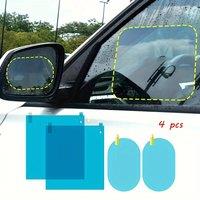 4Pcs/Set Car Rearview Mirror RainProof Film Sticker Window Rain Proof Clear Protective Film Waterproof Rainproof Car Stickers