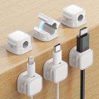 6pcs Portable Magnetic Seamless Cable Management Clip Multi Purpose Storage Accessories Cord Clips for Cable Charger Headphones